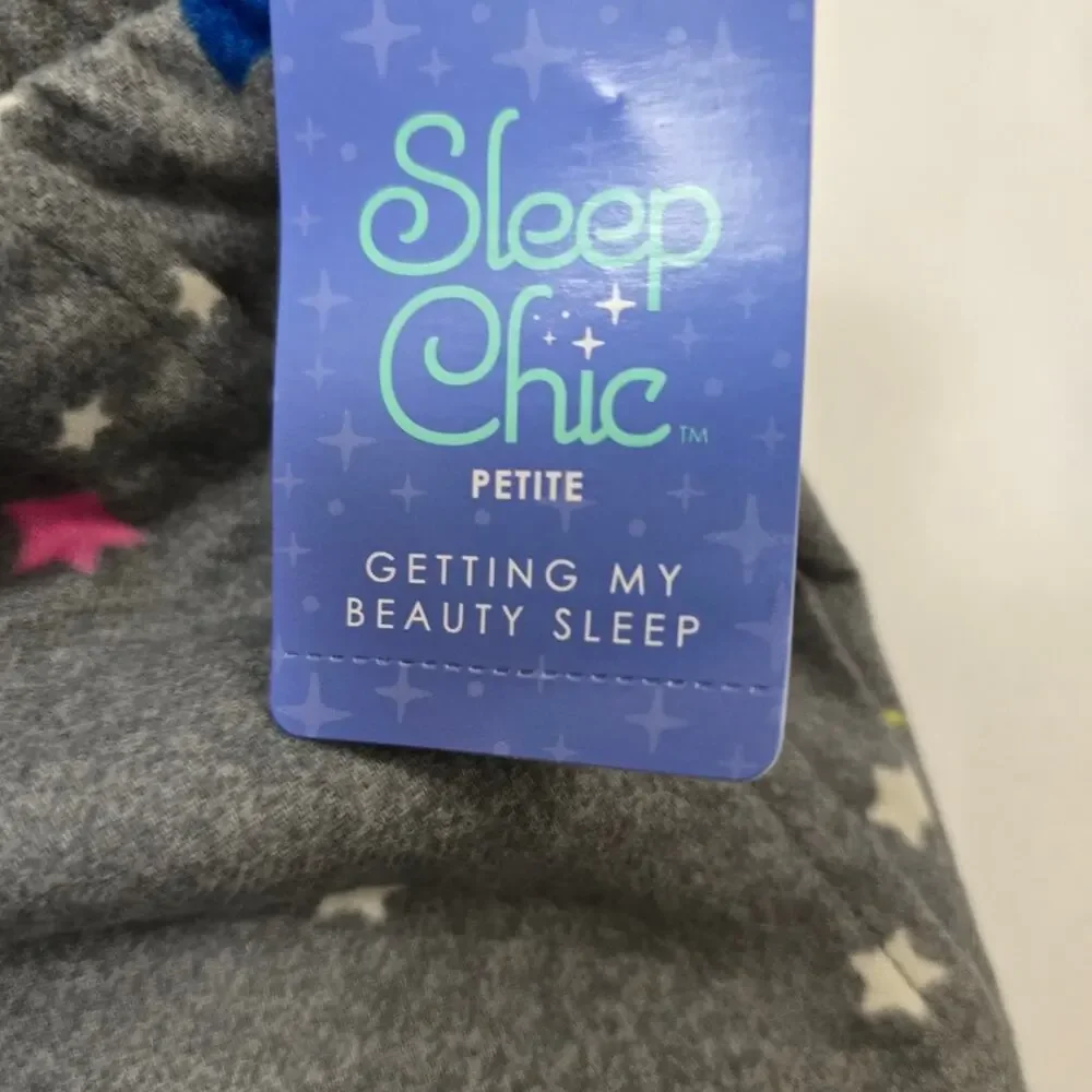 Sleep Chic Flannel Gray Stars Pajama Pants Loungewear Drawstring Cozy Cotton XLP